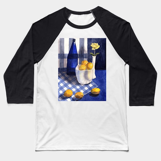 Still Life with Lemons Baseball T-Shirt by Sandraartist